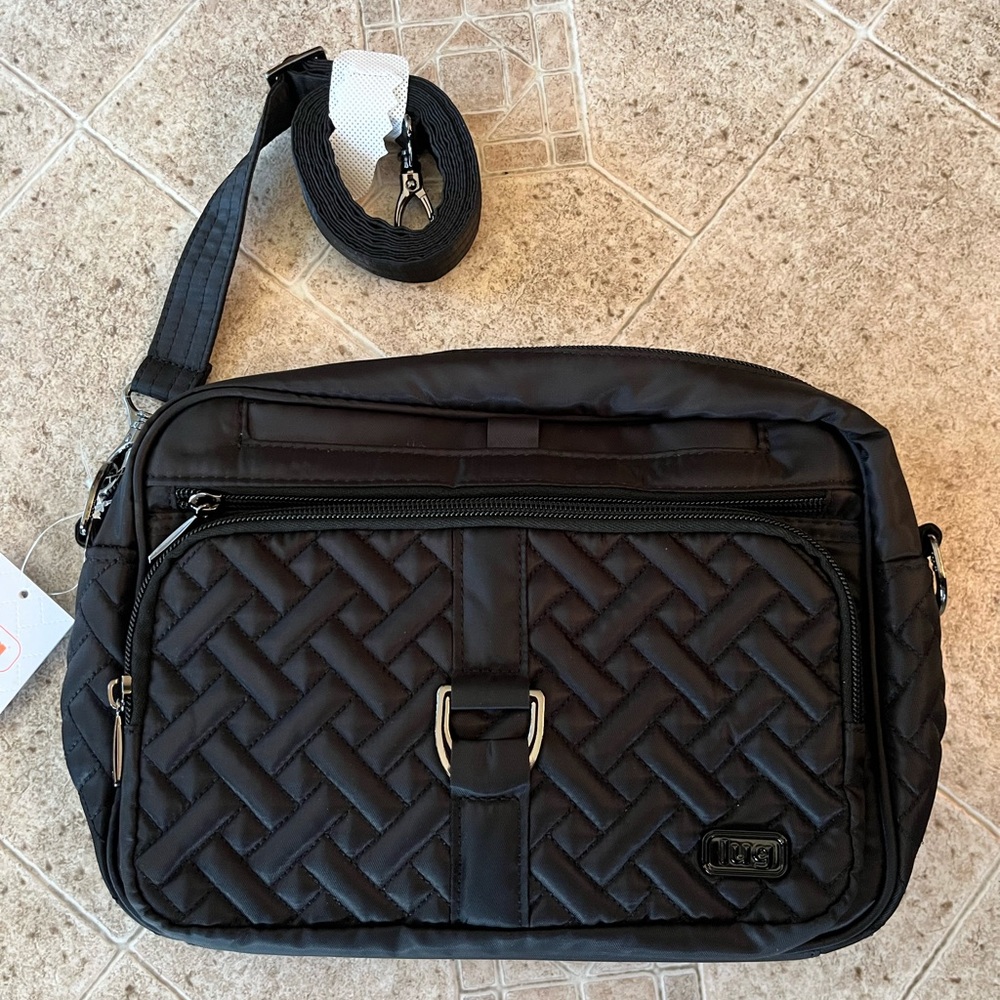 Lug Carousel XL Black Quilted Crossbody Bag NWT